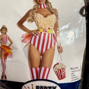 Popcorn Costume with Red and White Stripes